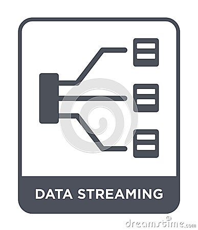 data streaming icon in trendy design style. data streaming icon isolated on white background. data streaming vector icon simple Vector Illustration