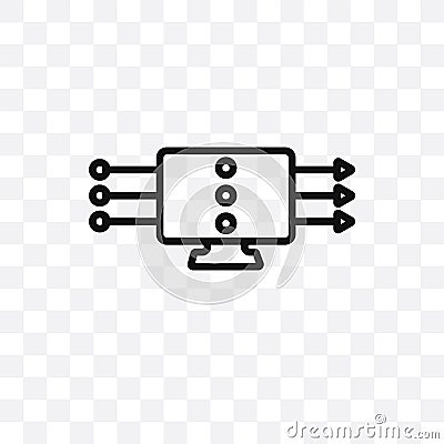 data streaming vector linear icon isolated on transparent background, data streaming transparency concept can be used for web and Vector Illustration