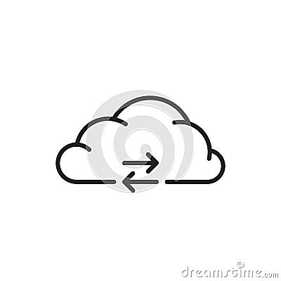 data sync or upload like thin line cloud Vector Illustration