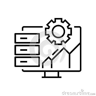 Data synchronisation line icon, concept sign, outline vector illustration, linear symbol. Vector Illustration