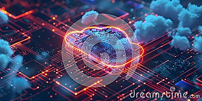 Data Transfer and Backup Storage in Cloud Computing: Exploring Internet Technology Business Stock Photo