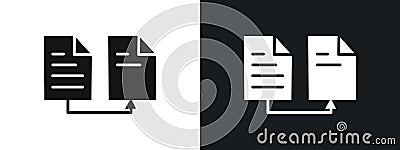 Data transferring icon linear graphics set vector in black Vector Illustration