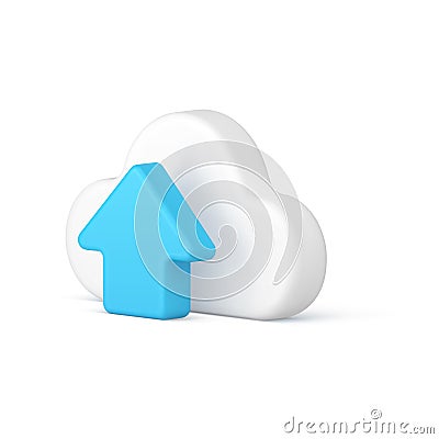 Data upload cloud computing network internet global connection database transfer 3d icon vector Vector Illustration