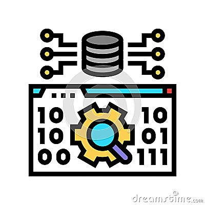 data validation database color icon vector illustration Vector Illustration