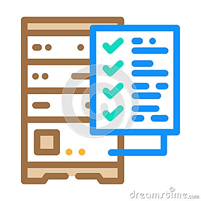 data validation database color icon vector illustration Cartoon Illustration