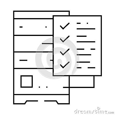 data validation database line icon vector illustration Cartoon Illustration