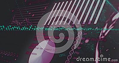 Data visualization image over calendar months and numerical data Stock Photo