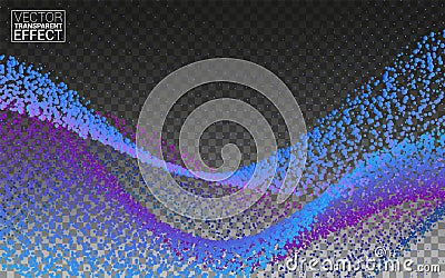 Data wave abcstact. Technology composition. Blockchain network analysis. Isolated on Transparent Background Vector Vector Illustration