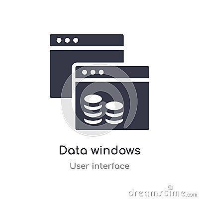 data windows outline icon. isolated line vector illustration from user interface collection. editable thin stroke data windows Vector Illustration