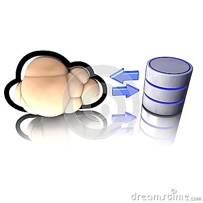 Database access through cloud computing Stock Photo