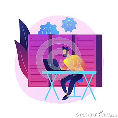 Database access vector concept metaphor. Vector Illustration