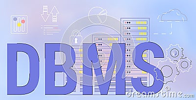 Database administrator DBMS software Data center Vector Illustration