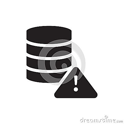 Database Alert Icon - Error Server Icon Vector Illustration