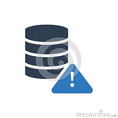 Database Alert Icon - Error Server Icon Vector Illustration