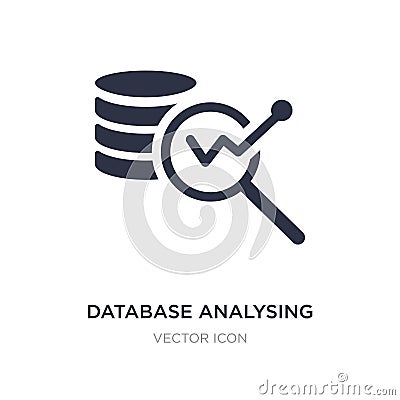 database analysing icon on white background. Simple element illustration from Business and analytics concept Vector Illustration