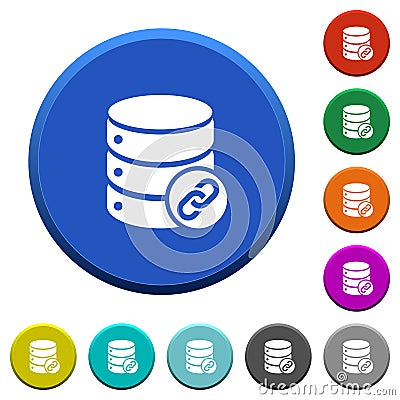 Database attachment beveled buttons Stock Photo