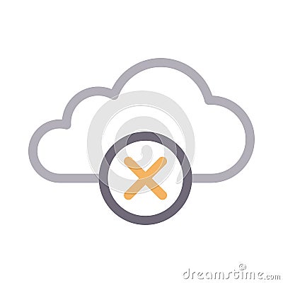 Database cancel vector color line icon Stock Photo