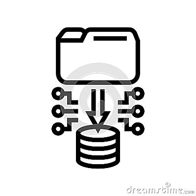 database cloud computing line icon vector illustration Cartoon Illustration