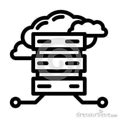 database cloud computing line icon vector illustration Vector Illustration