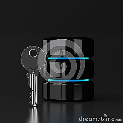 Database and computer data security concept Cartoon Illustration