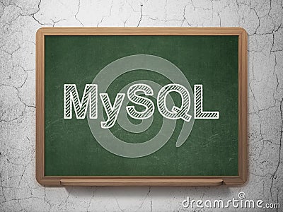 Database concept: MySQL on chalkboard background Stock Photo