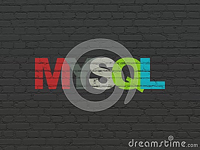 Database concept: MySQL on wall background Stock Photo