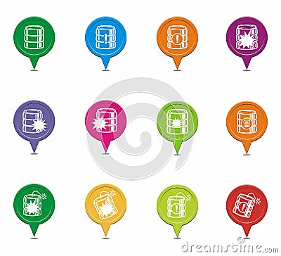 Database crash pointers Stock Photo