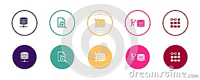 Database, Data Analysis, Data Vector Illustration