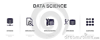 Database, Data Analysis, Data Vector Illustration