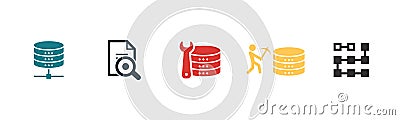 Database, Data Analysis, Data Vector Illustration