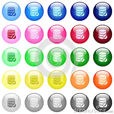 Database edit icons in color glossy buttons Stock Photo