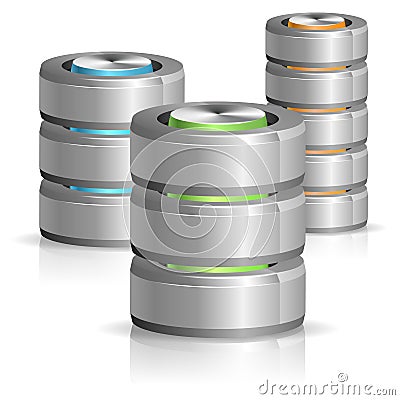 Database and Hard Disk Icon Vector Illustration