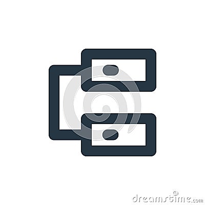 database icon vector from px network and communication concept. Thin line illustration of database editable stroke. database Vector Illustration