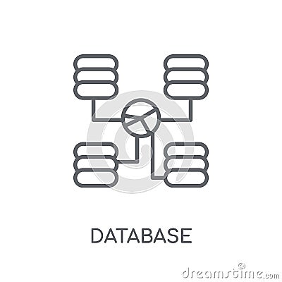 Database Interconnected linear icon. Modern outline Database Int Vector Illustration