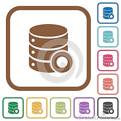 Database macro record simple icons Stock Photo
