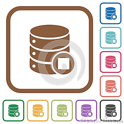 Database macro stop simple icons Stock Photo