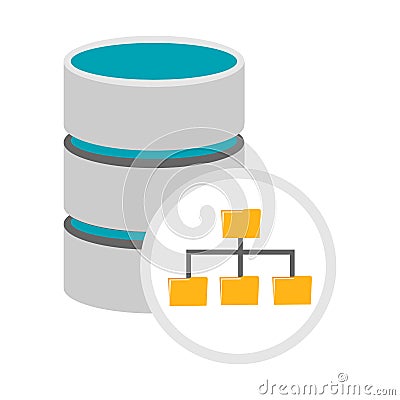 Database management icon. Database architecture symbol Vector Illustration