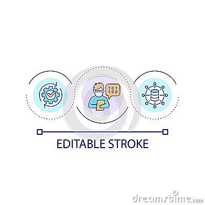 Database master loop concept icon Vector Illustration