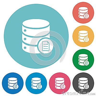 Database properties flat round icons Stock Photo