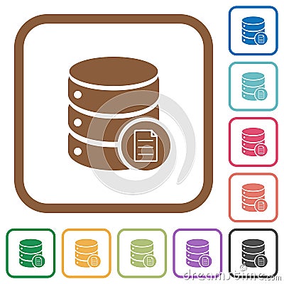 Database properties simple icons Stock Photo
