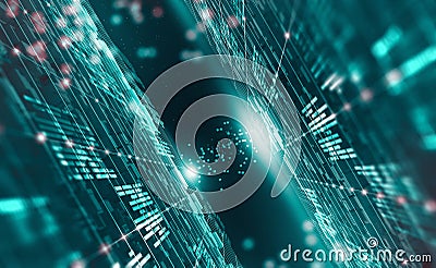 Database protection and secure transmission of information on blockchain network Cartoon Illustration