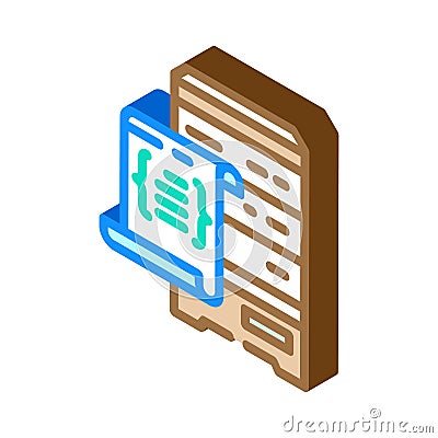 database scripts isometric icon vector illustration Cartoon Illustration