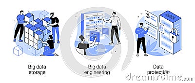 Database security abstract concept vector illustrations. Vector Illustration