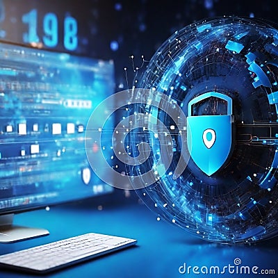 Database security protection of computer data leaking of documents Stock Photo