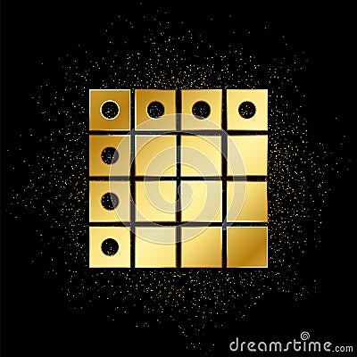Database, server, excel gold icon Cartoon Illustration
