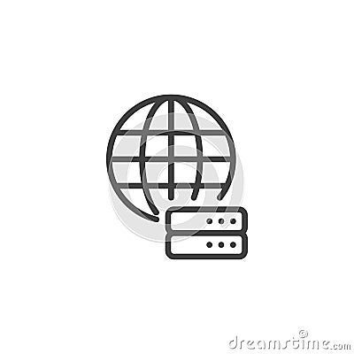 Database server line icon Vector Illustration