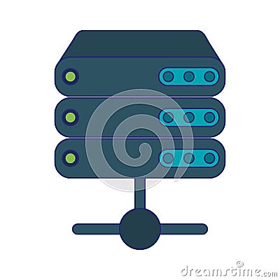 Database servers technology symbol blue lines Vector Illustration