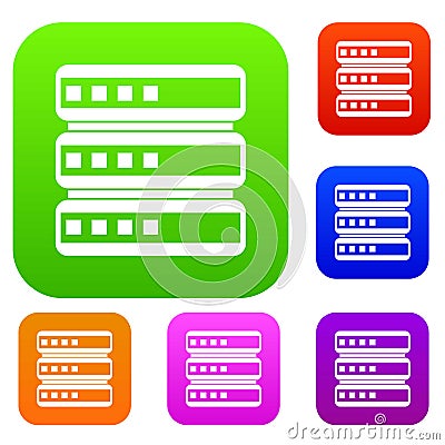 Database set collection Vector Illustration