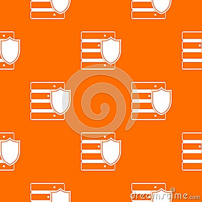 Database with shield pattern seamless Vector Illustration