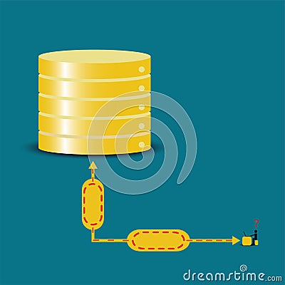 Database slow query Vector Illustration